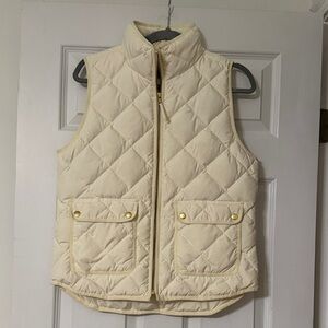 J. Crew Cream Quilted Vest